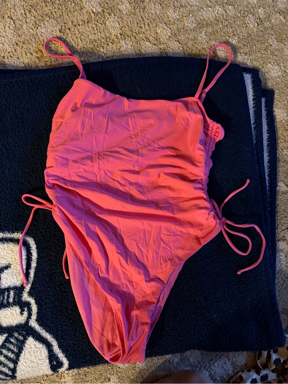Pink One-Piece Swimsuit with Side Ties No Boundaries